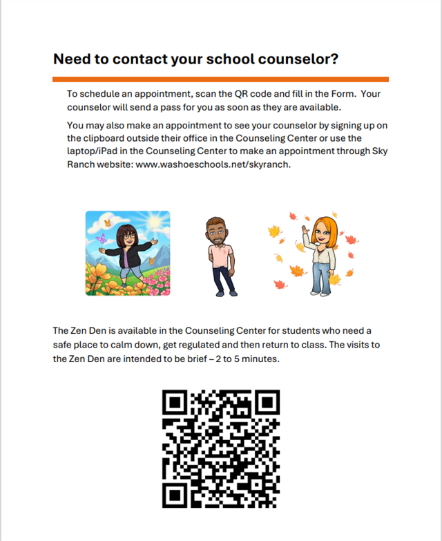 Counselor Appointment information